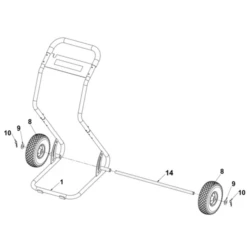 Axe Roues Dévidoir 2 Roues Edia Diamètre 20 Mm Longueur 710 Mm Acier -Jardin Outil Magasin devidoir axe de roue