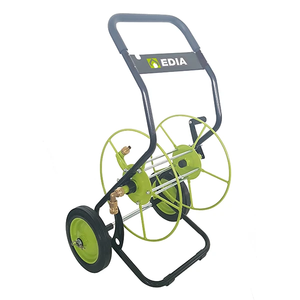 Dévidoir Métallique 2 Roues Pleines Edia Tuyau Arrosage 55m Noir Vert 2 Dévidoir Métallique 2 Roues Pleines Edia Tuyau Arrosage 55m Noir Vert – Image 2