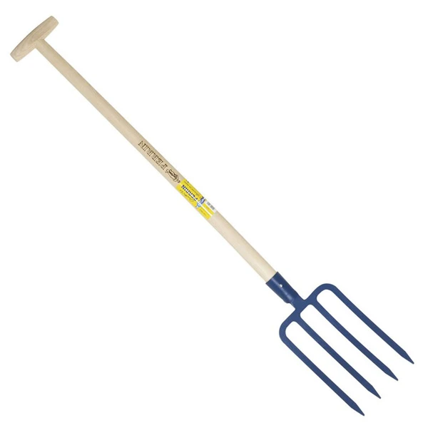 Fourche à Bêcher à Douille - 4 Dents Triangulaires 29 Cm - Perrin - Emmanché Béquille 80 Cm 1 Fourche à Bêcher à Douille - 4 Dents Triangulaires 29 Cm - Perrin - Emmanché Béquille 80 Cm