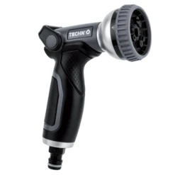 Pistolet D'arrosage Multi Jets 9 Jets Bi Matière Techn'O Fitt Noir Gris