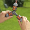 Raccord Automatique Dérivation Y Plastique 3 Tuyaux Arrosage Gardena