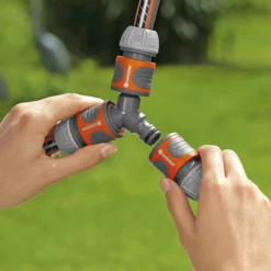 Raccord Automatique Dérivation Y Plastique 3 Tuyaux Arrosage Gardena