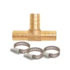 Raccord Cannelé Dérivation Té 3 Colliers Serrage Fitt 15 Mm Laiton