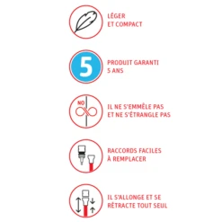 Tuyau D'arrosage Extensible Et Accessoires Fitt Yoyo Go 10 Mètres Rouge -Jardin Outil Magasin tuyau extensible leger comp