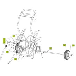 Axe Roues Dévidoir 2 Roues Edia Diamètre 20 Mm Longueur 710 Mm Acier -Jardin Outil Magasin vue eclatee 14 devidoir 2ro